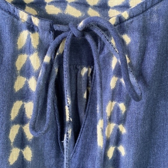 Sundance Joy In Beauty Floral Embroidery Tie Dye Print Tassel Tie Balloon Sleeve - Picture 4 of 16